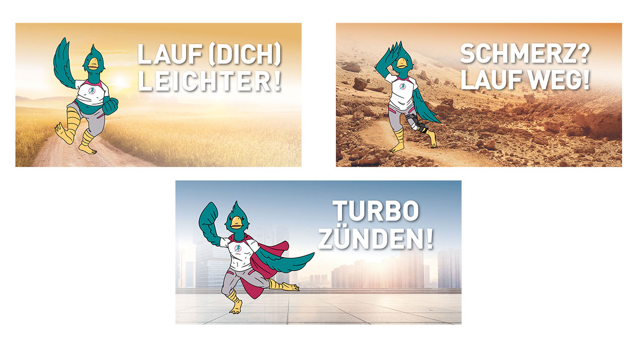 Werbekampagne: Motive für das Lauftaining