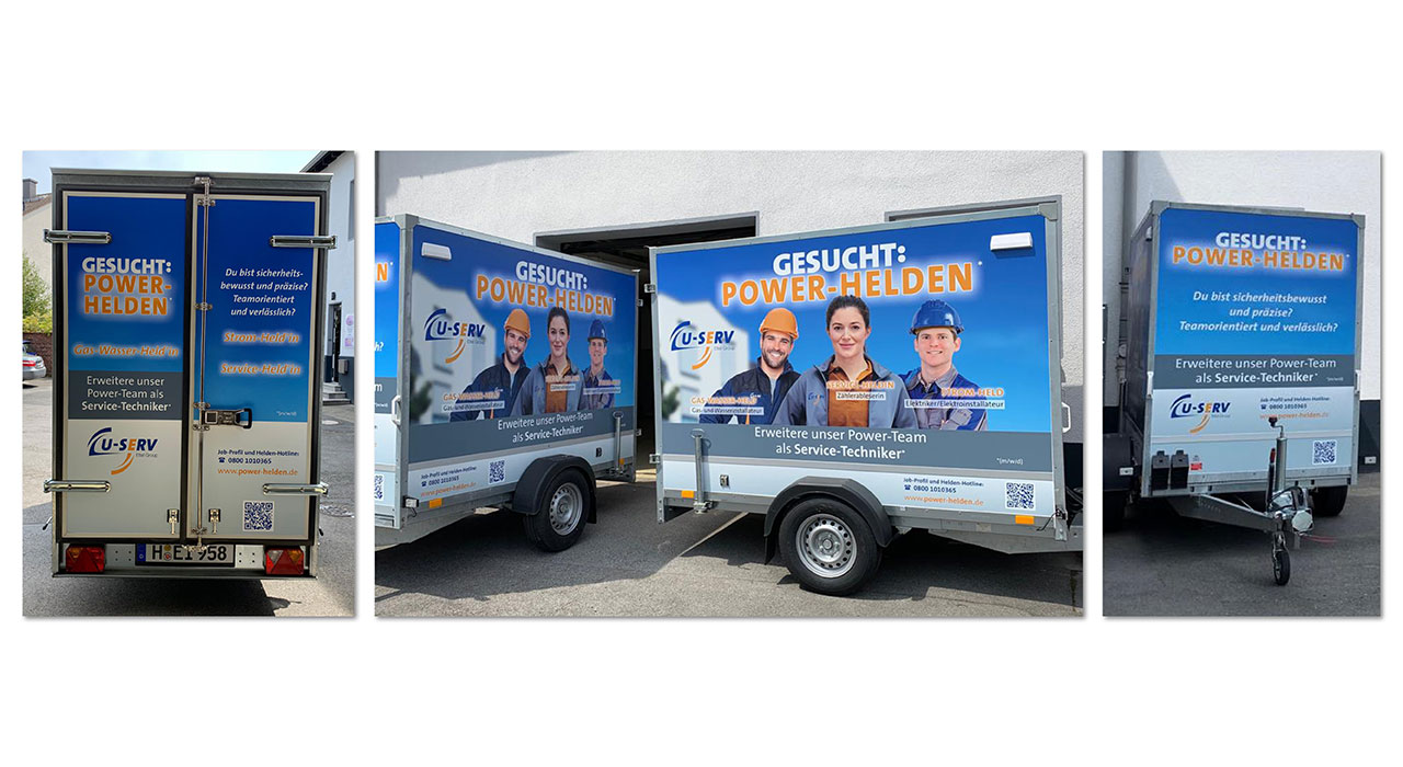 Anhänger | Autofolierung, Werbung auf Kraftfahrzeug, Werbung auf Firmenwagen, Gestaltung von Autowerbung