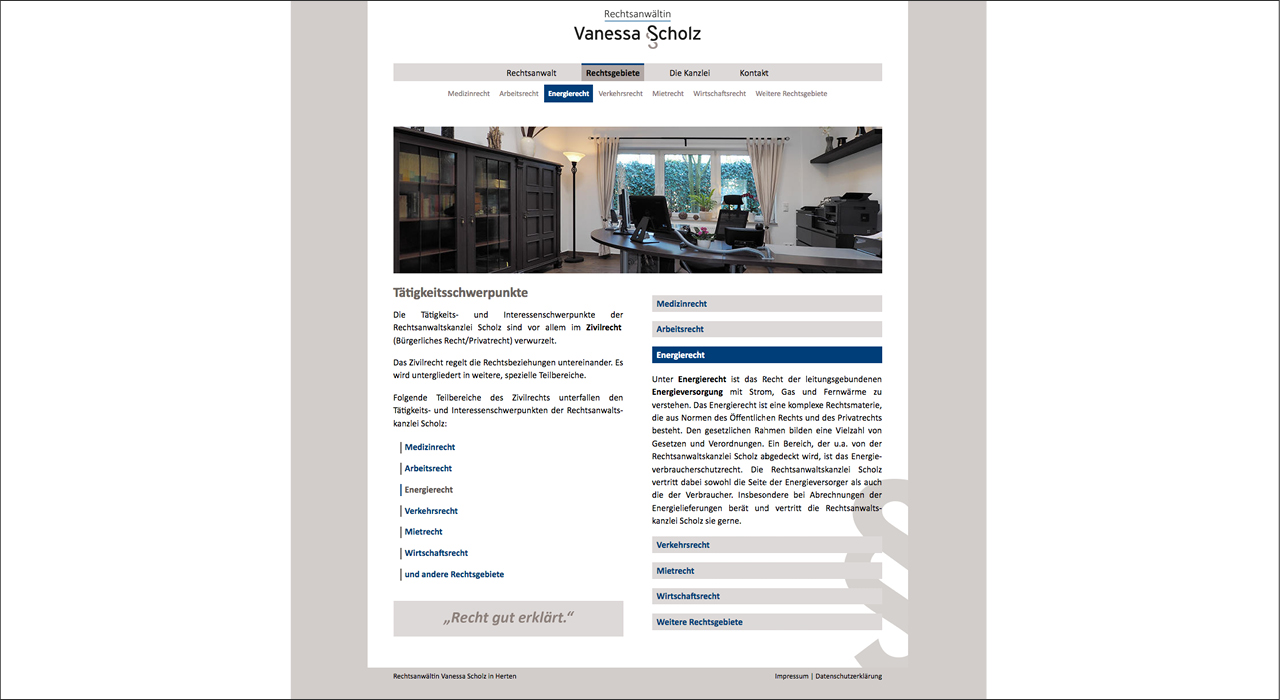 Website der Kanzlei in Herten